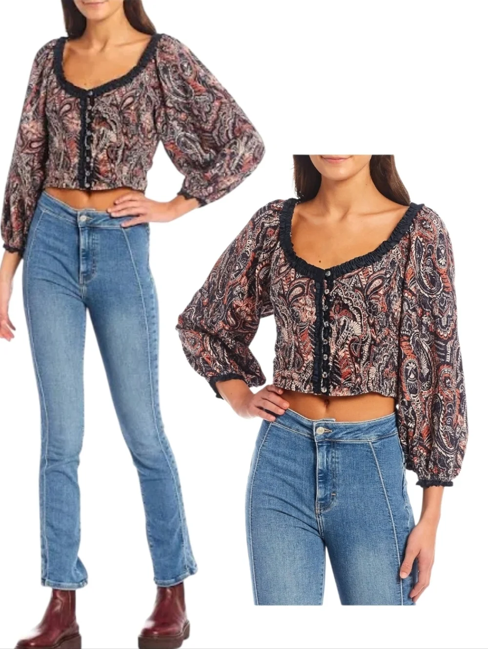 NWT Free People Velvet Blouse NWT sz L